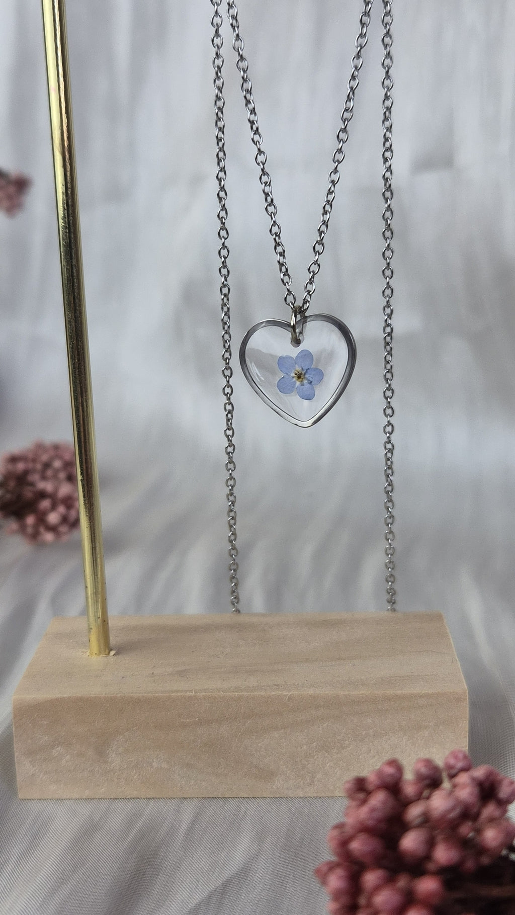 Forget-Me-Not Heart Necklace