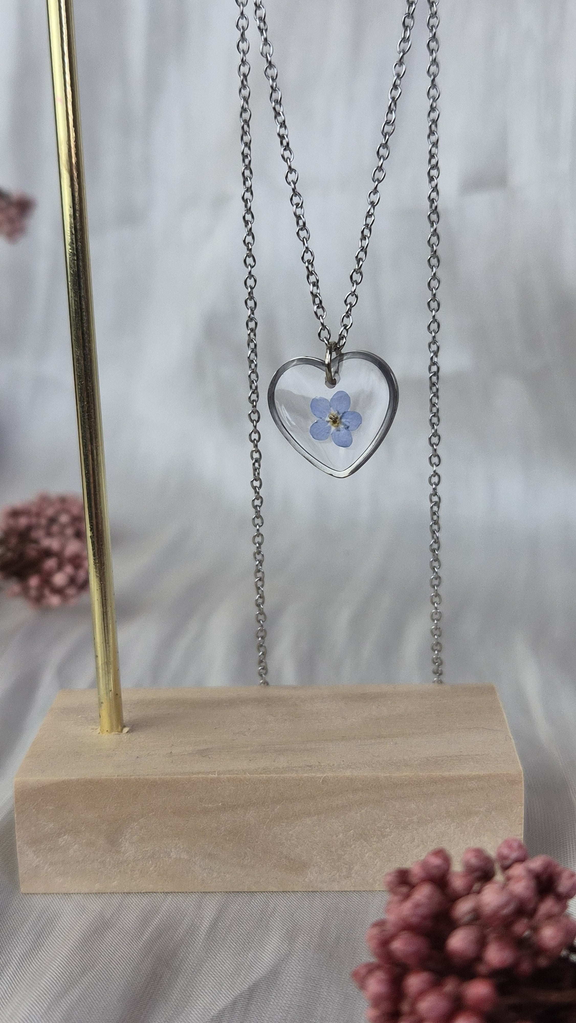 Forget-Me-Not Heart Necklace