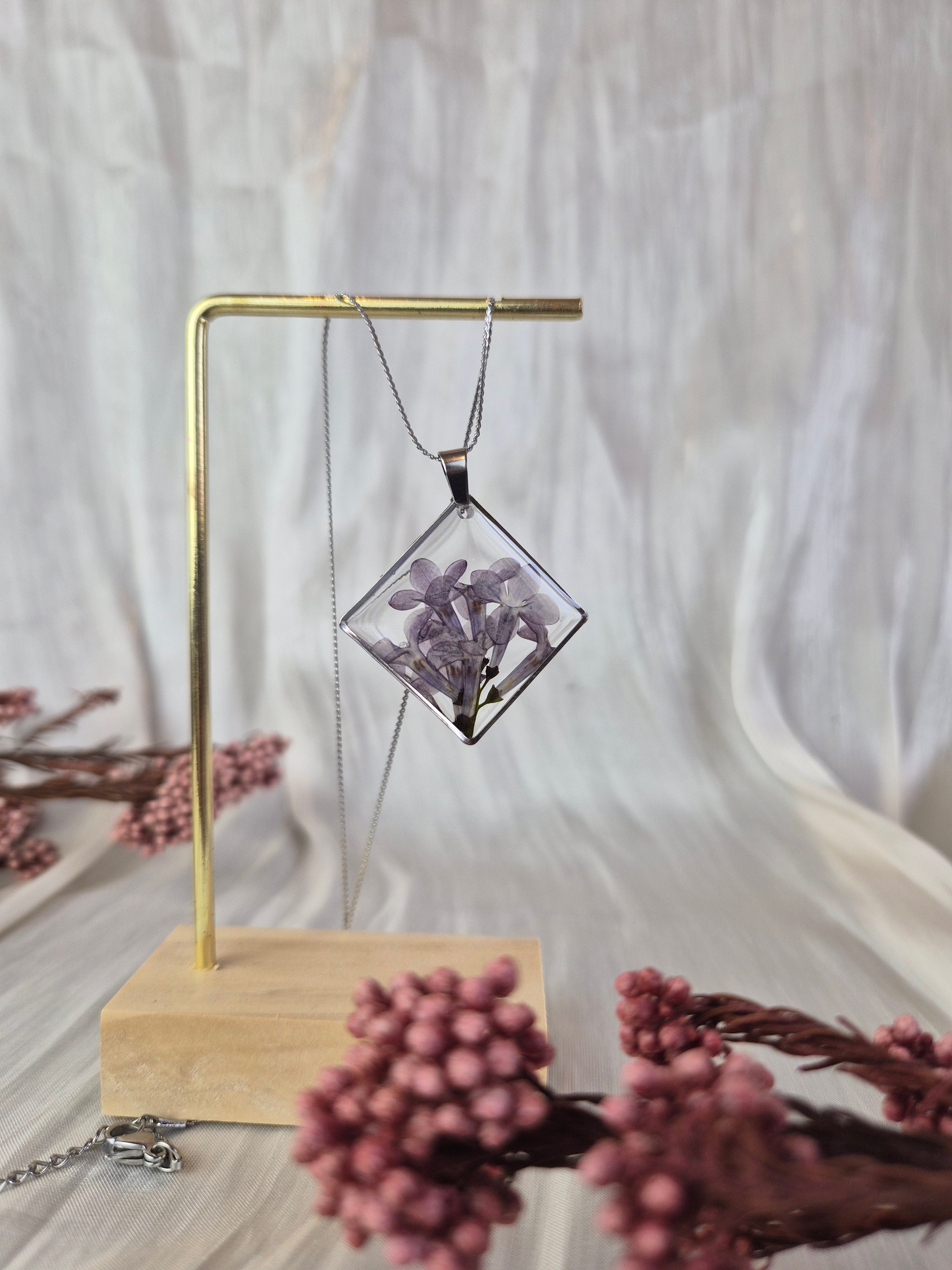 Real Lilac Resin Pendant