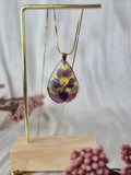 Real Pansy Resin Pendant