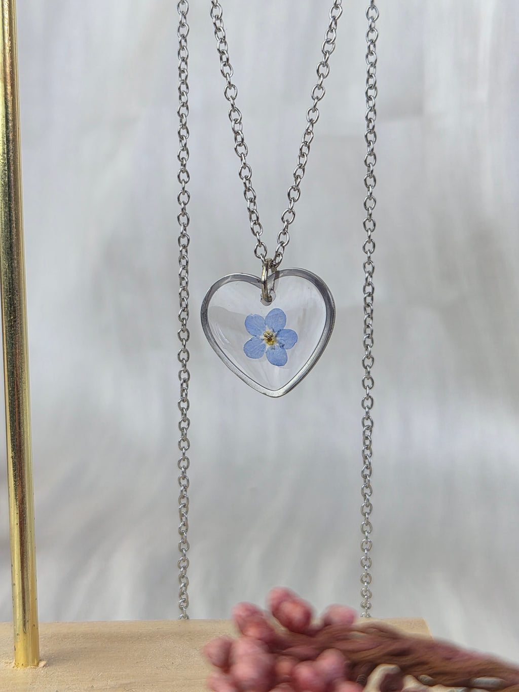 Forget-Me-Not Heart Necklace