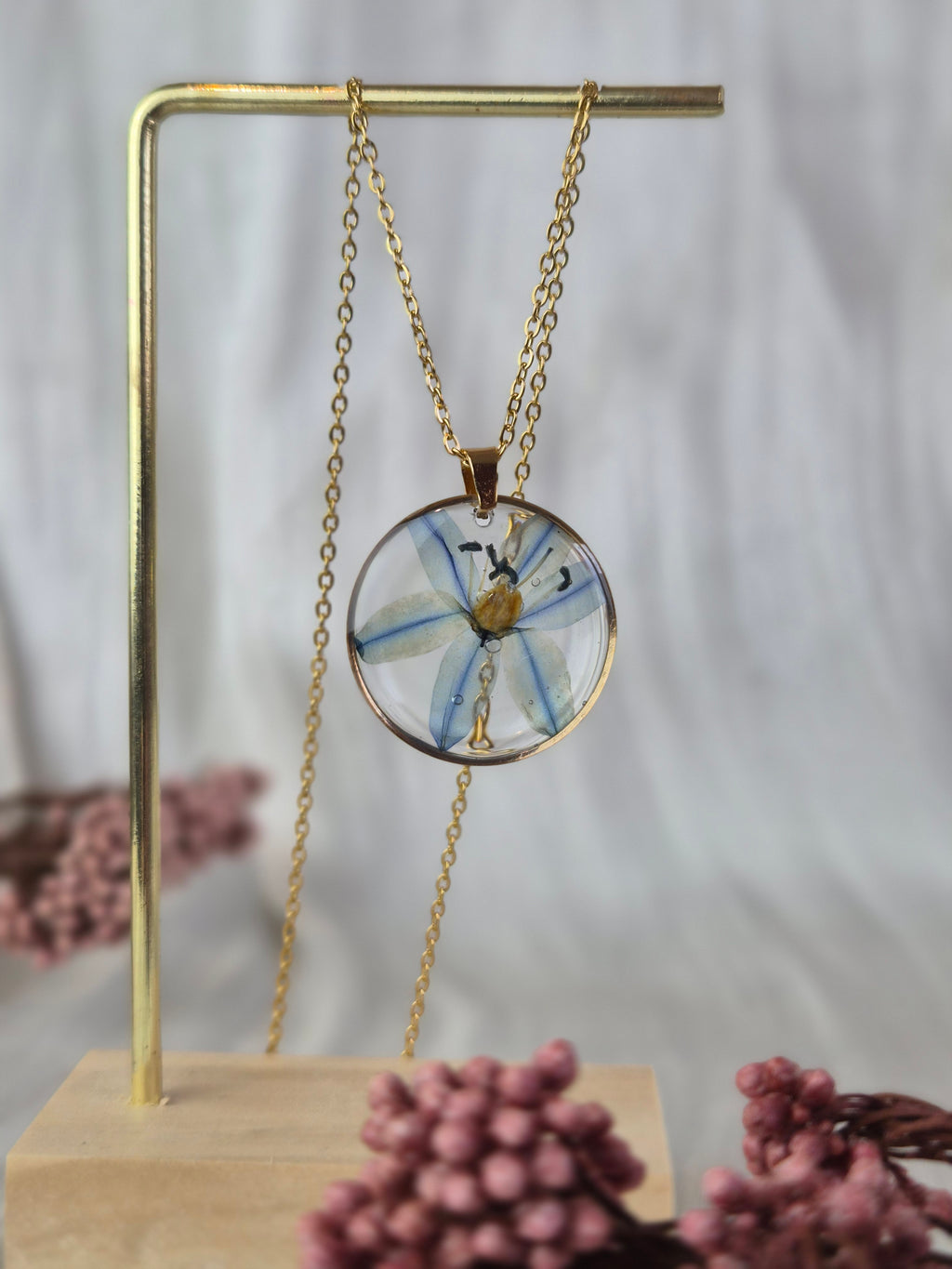 Real Scilla Resin Pendant
