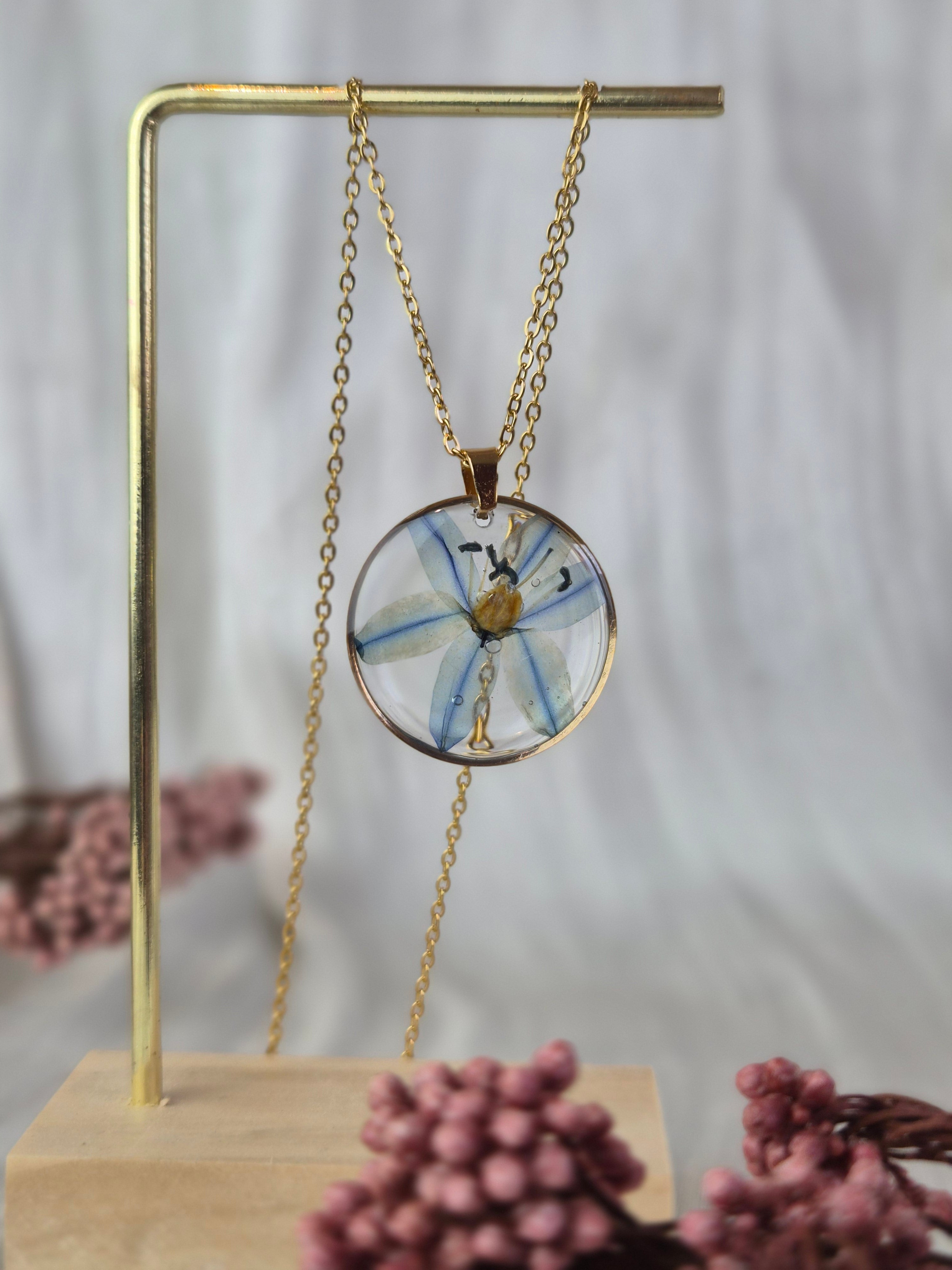 Real Scilla Resin Pendant