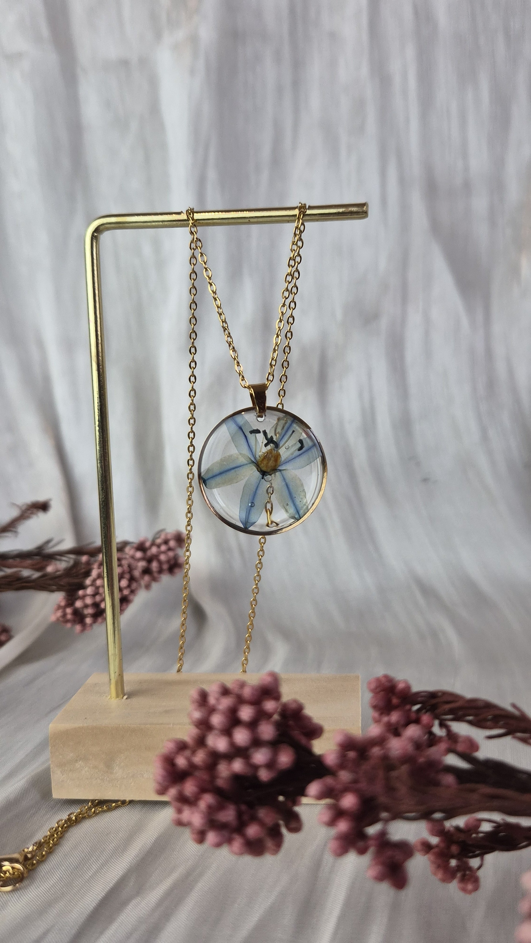 Real Scilla Resin Pendant