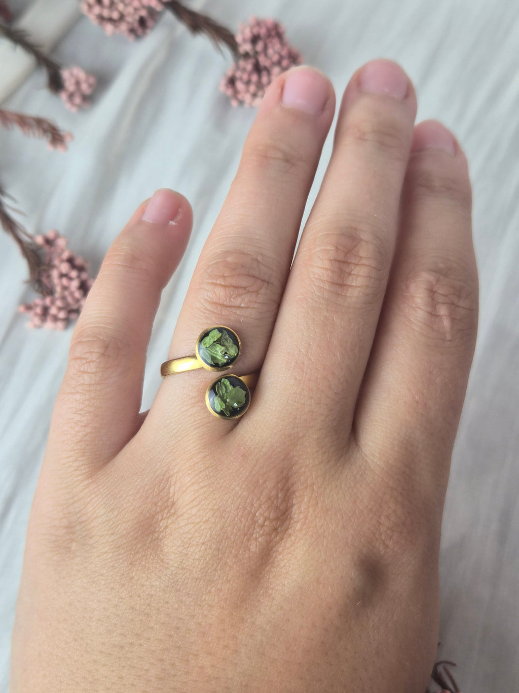 Real Thuja Adjustable Ring – Handmade Botanical Jewelry 🌿