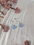 Real Forget-Me-Not Heart Earrings – Handmade Botanical Jewelry