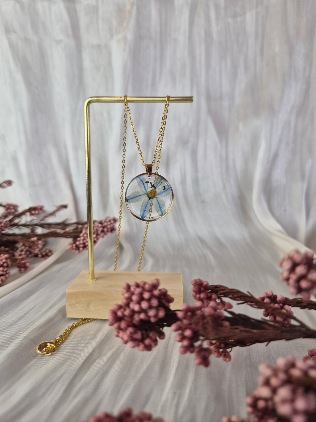Real Scilla Resin Pendant
