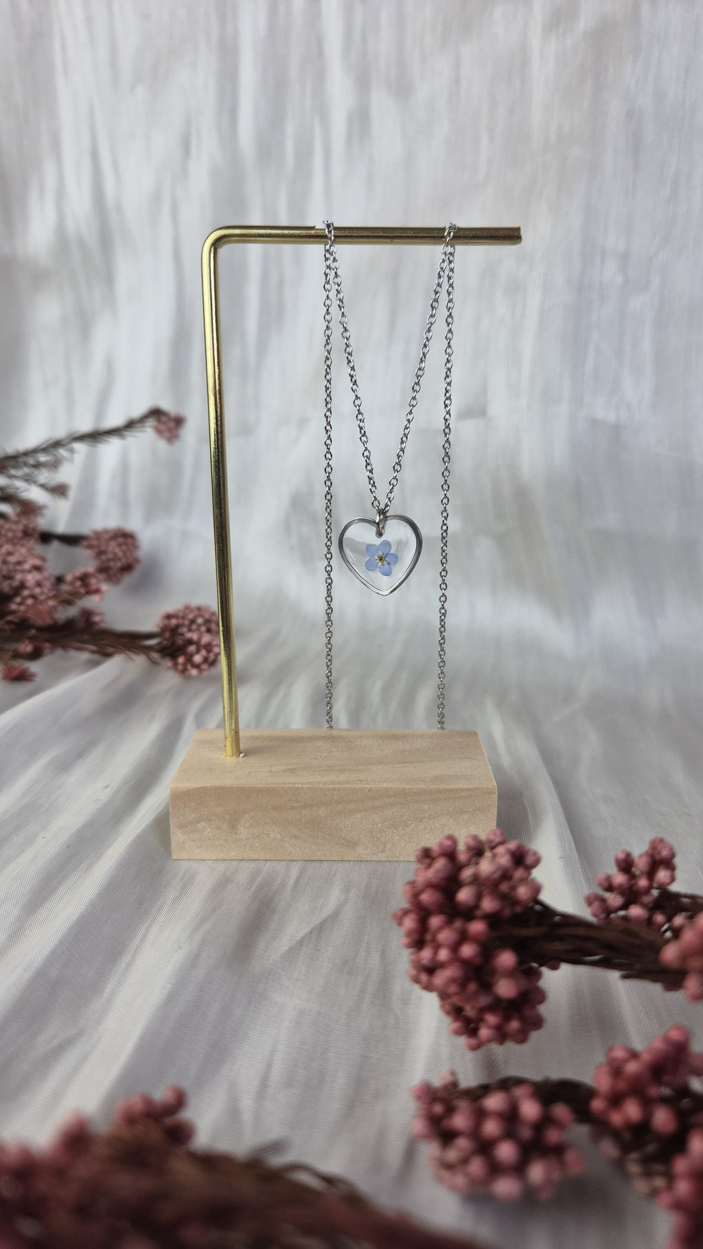Forget-Me-Not Heart Necklace