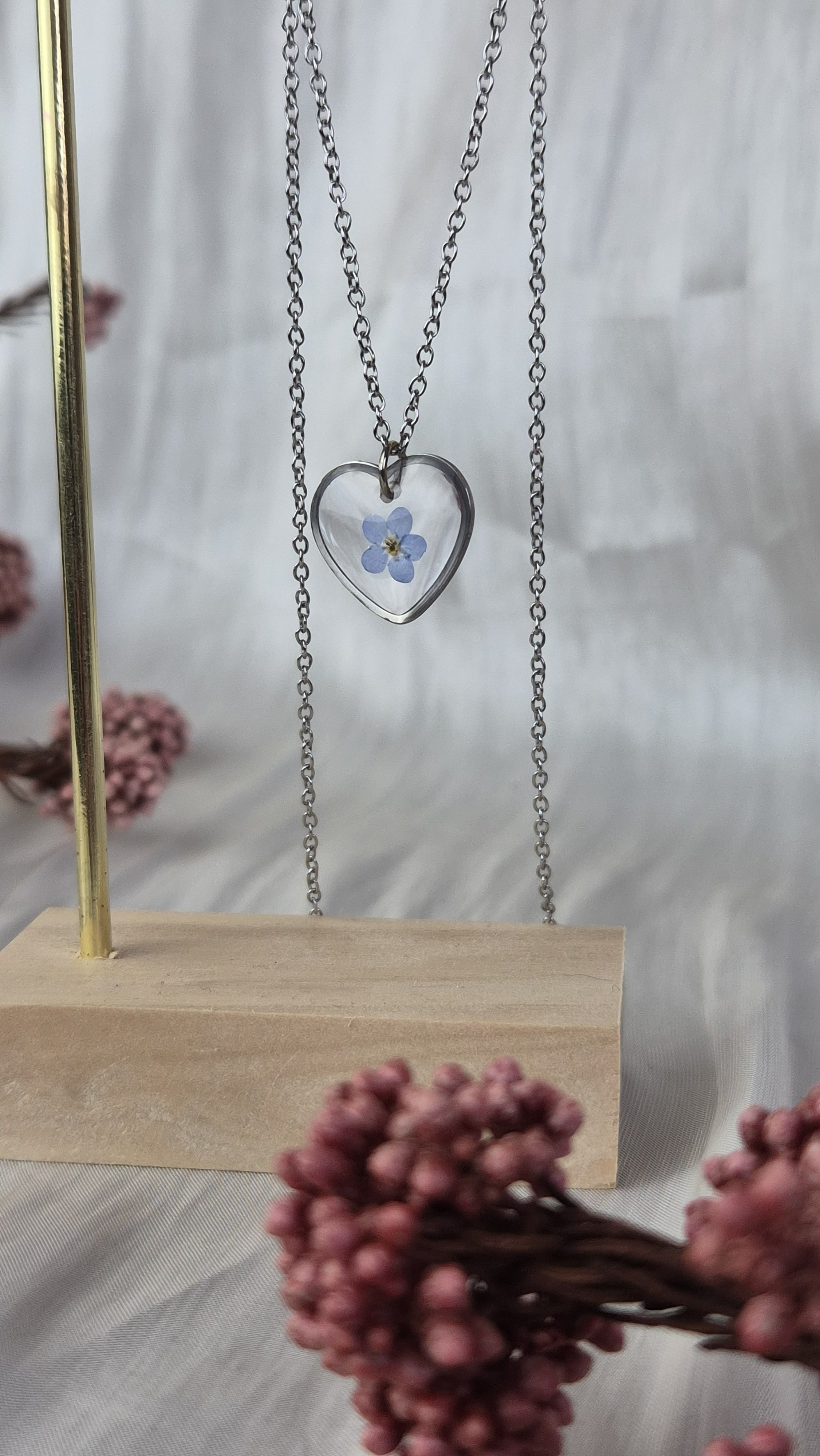 Forget-Me-Not Heart Necklace