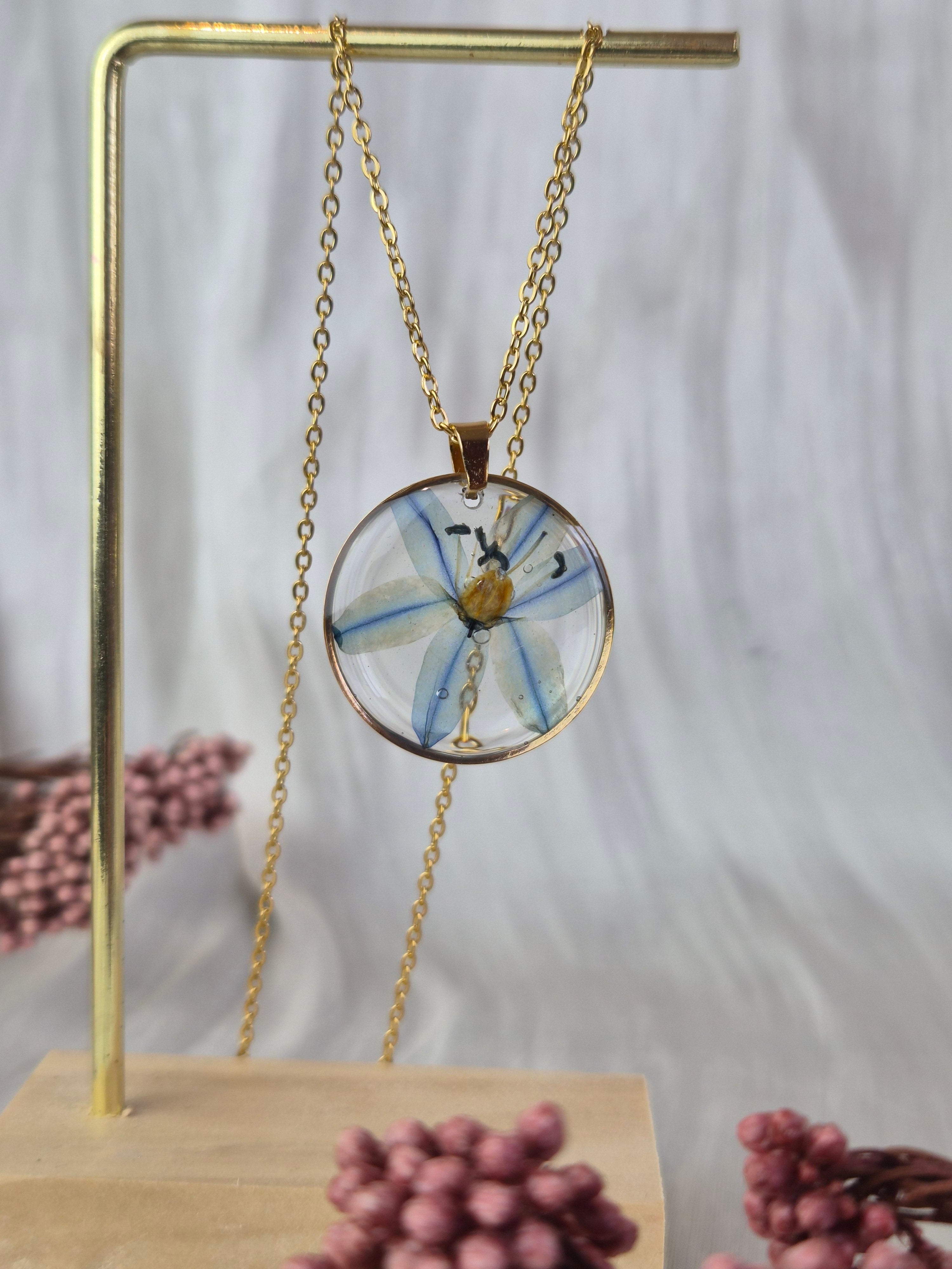 Real Scilla Resin Pendant