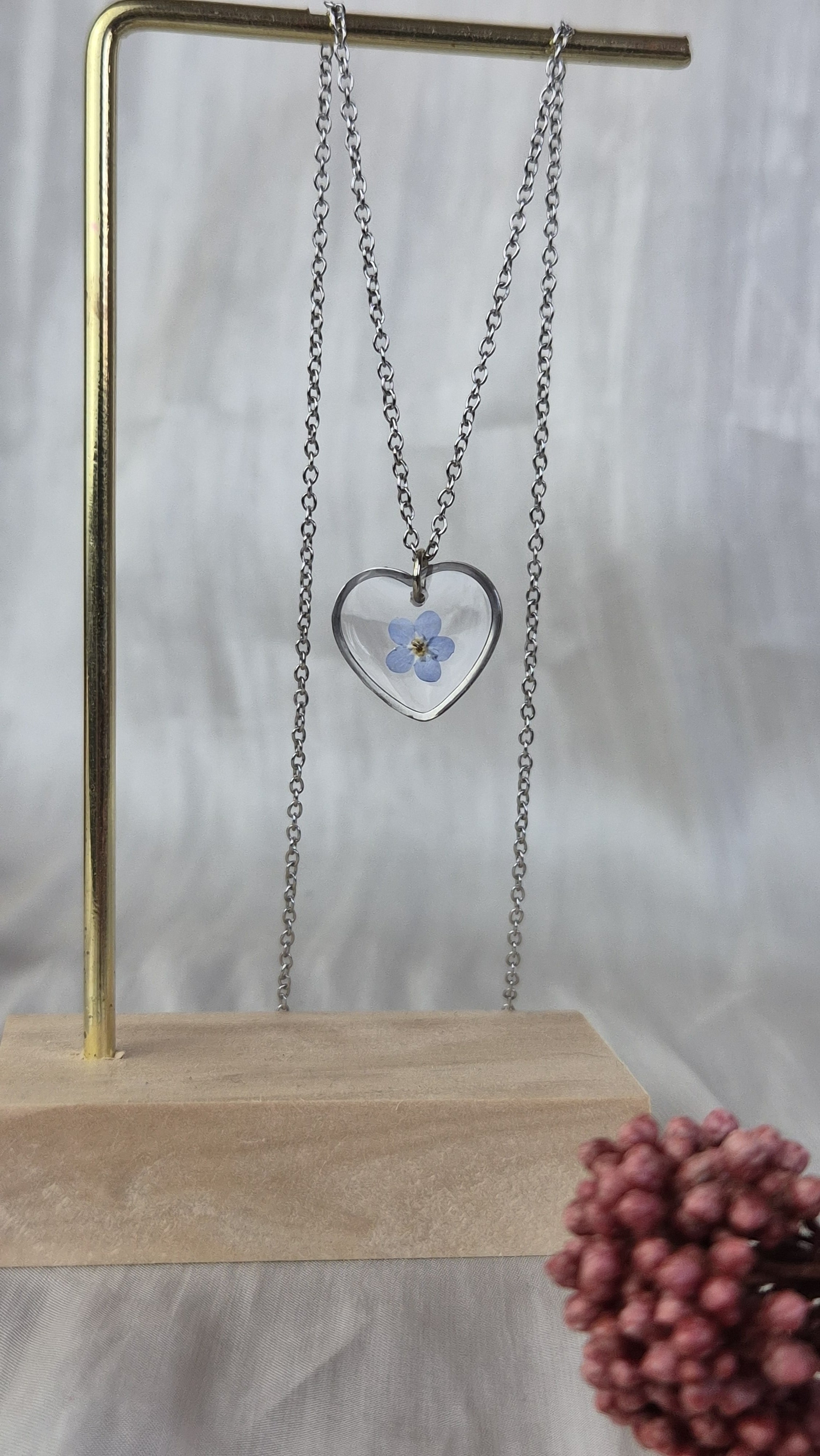 Forget-Me-Not Heart Necklace